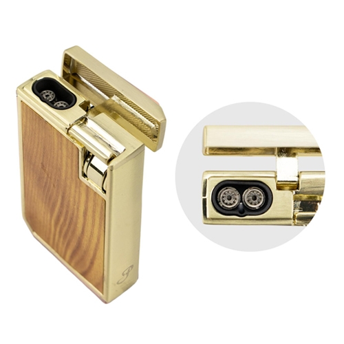 PASSATORE Zigarrenfeuerzeug Sinclair gold/Holz