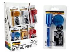 Tabakpfeife Metall + Sieb + Grinder sortiert
