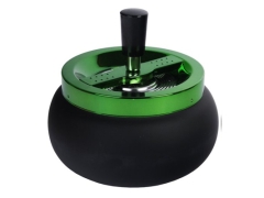 Ascher 13 cm schwarz matt/Deckel grün